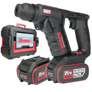 Martelo Perfurador Kress Profissional 20V Kuc50.2 + 2 Baterias 20V 4.0Ah + Carregador + Mala